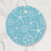 White Pearl Starfish Wedding Brautparty Elegante Geschenkanhänger (Rückseite)