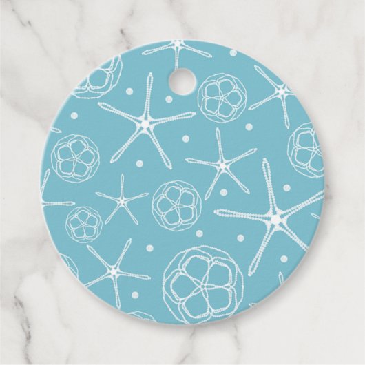 White Pearl Starfish Wedding Brautparty Elegante Geschenkanhänger (Vorderseite)