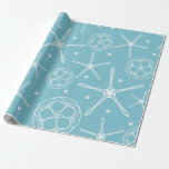 White Pearl Starfish Wedding Brautparty Geschenkpapier<br><div class="desc">Packpapier</div>