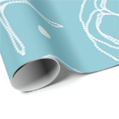 White Pearl Starfish Wedding Brautparty Geschenkpapier (Rolleneckpunkt)