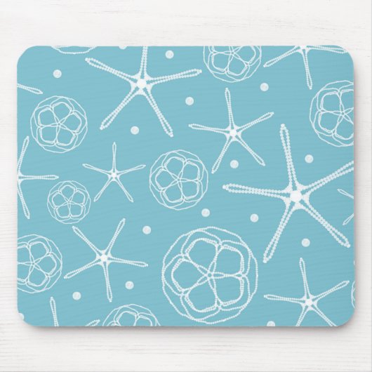 White Pearl Starfish Wedding Brautparty Mousepad (Vorne)