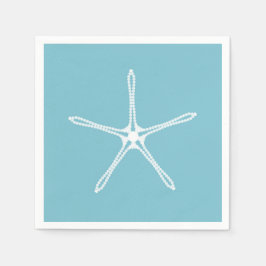 White Pearl Starfish Wedding Brautparty Party Serviette