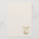 White Pearls Bow Coquette Bridal Shower Einladung (Rückseite)