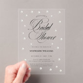 White Pearls Bridal Shower Acryleinladungen (Insitu (Handheld))