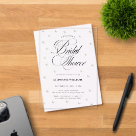 White Pearls Bridal Shower Acryleinladungen