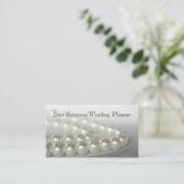 White Pearls Hochzeitsplaner Visitenkarte (Stehend Vorderseite)