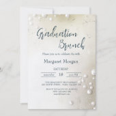White Pearls Minimalistisch Bridal Brunch Einladung (Vorderseite)