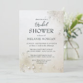 White Pearls Minimalistisches Brautparty Einladung (Stehend Vorderseite)