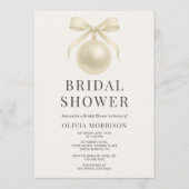 White Pearls QR Code Bridal Shower Einladung (Vorderseite)