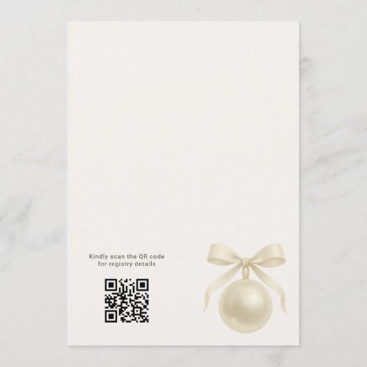 White Pearls QR Code Bridal Shower Einladung (Rückseite)