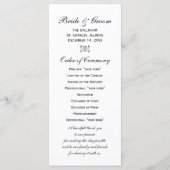 White Pearls und Blue Lace Wedding Programm (Rückseite)