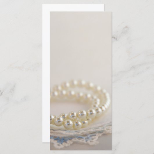 White Pearls und Blue Lace Wedding Programm (Vorne/Hinten)