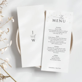 White Pearls Wedding Menu Menükarte