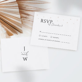 White Pearls Wedding RSVP Card