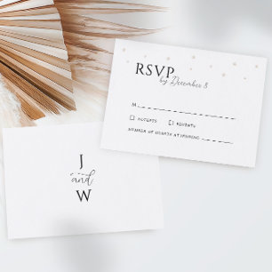 White Pearls Wedding RSVP Card Karte