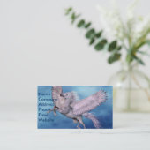 White Pegasus Business Card Visitenkarte (Stehend Vorderseite)
