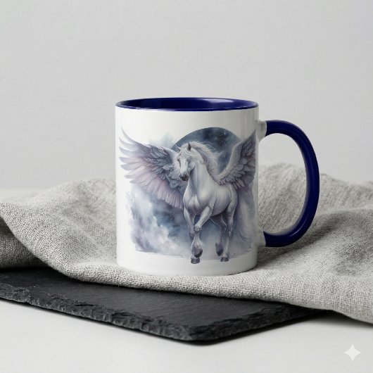 White Pegasus Moonlit Wings Celestial Dream Tasse
