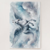 White Pegasus Wings Soft Blue Sky Dreamscape Puzzle (Vertikal)