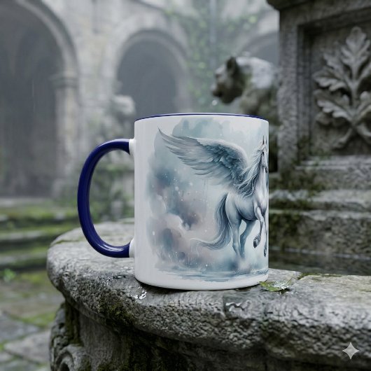 White Pegasus Wings Soft Blue Sky Dreamscape Tasse