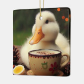 White Pekin Christmas Duck Keramikornament (Links)