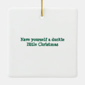 White Pekin Christmas Duck Keramikornament (Rückseite)