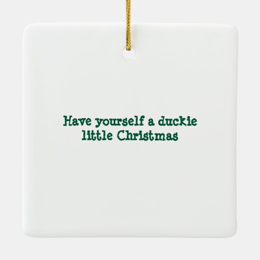 White Pekin Christmas Duck Keramikornament (Rückseite)