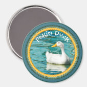 White Pekin Duck - Naturfotografie Städtischer See Magnet (Vorderseite/Rückseite)
