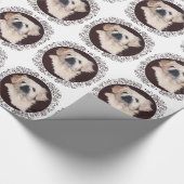 White Pekingese Kopfstudie Geschenkpapier (Ecke)