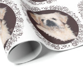 White Pekingese Kopfstudie Geschenkpapier (Rolleneckpunkt)