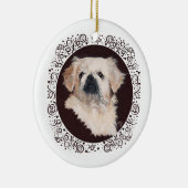 White Pekingese Kopfstudie Keramikornament (Rechts)