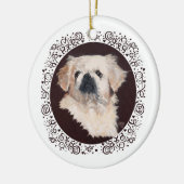 White Pekingese Kopfstudie Keramikornament (Links)