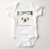 White Pekingese Was siehst du dir an? Funny Baby Strampler (Vorderseite)