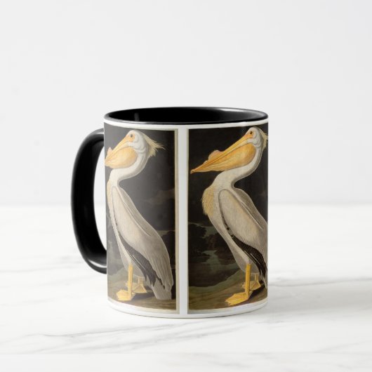 White Pelican, John James Audubon Tasse (Vorderseite Links)