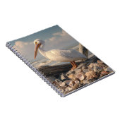 White Pelican Seashell Beach Notebook Notizblock (Rechte Seite)