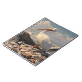White Pelican Seashell Beach Notebook Notizblock (Linke Seite)