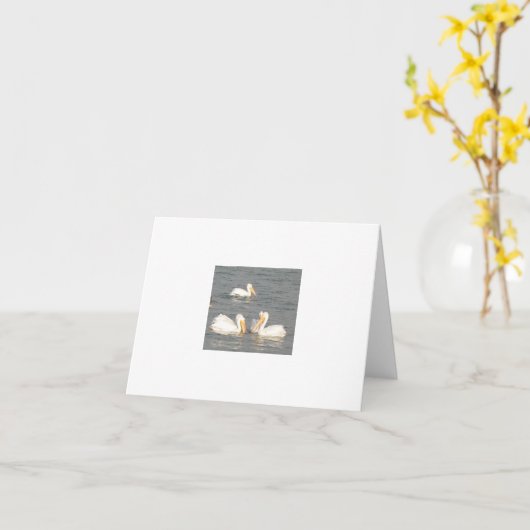 White Pelicans Note Card Karte (Gelbe Blume)