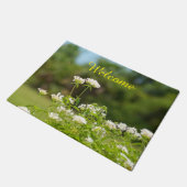 White Penta Blume Willkommen Doormat Fußmatte (Schrägansicht)