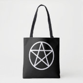 White Pentagramm Pentagram Tasche (Vorderseite)