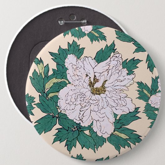 White Peonies Button (Vorne & Hinten)