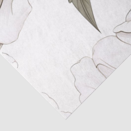 White Peonies | Einfach | Rustikal Seidenpapier (Ausschnitt)