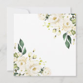 White Peonies Foliage Couples Dusche Einladung (Rückseite)
