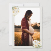 White Peonies | Foto Babydusche Einladung (Rückseite)