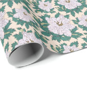 White Peonies Geschenkpapier (Rolleneckpunkt)