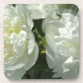 White Peonies Getränkeuntersetzer (Vorderseite)