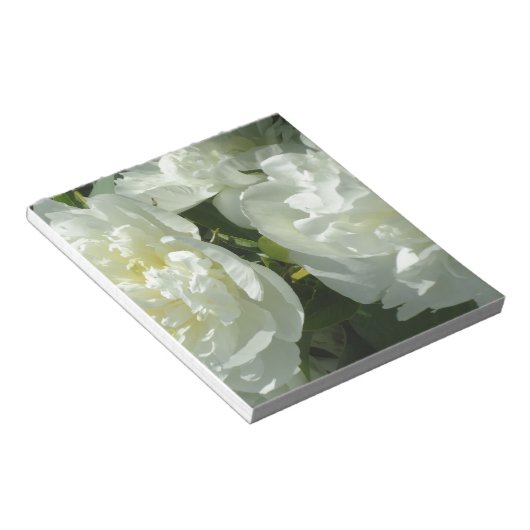 White Peonies Notizblock (angewinkelt)