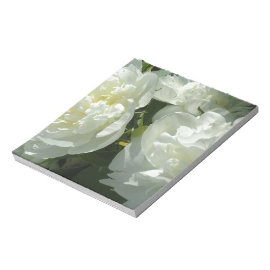 White Peonies Notizblock (Rotiert)