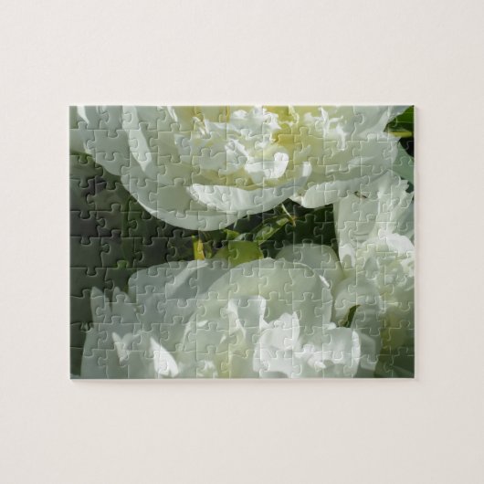 White Peonies Puzzle (Horizontal)