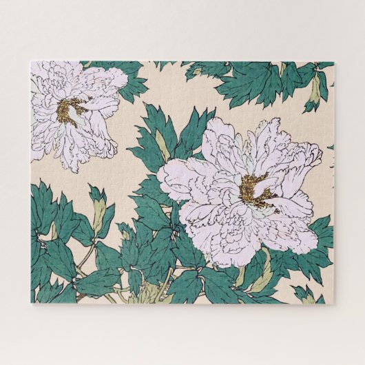 White Peonies Puzzle (Horizontal)