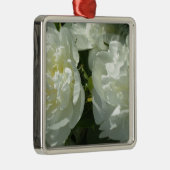 White Peonies Silbernes Ornament (Rechts)