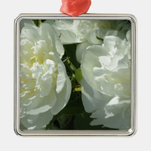 White Peonies Silbernes Ornament